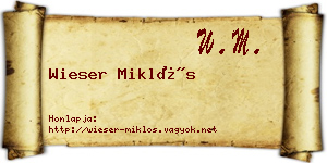 Wieser Miklós névjegykártya