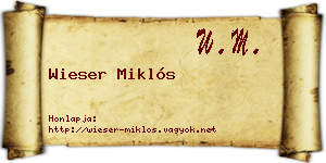 Wieser Miklós névjegykártya